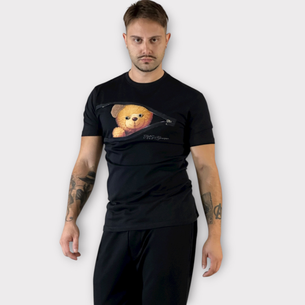 Takeshy Kurosawa T- Shirt Teddy Cucu Nero