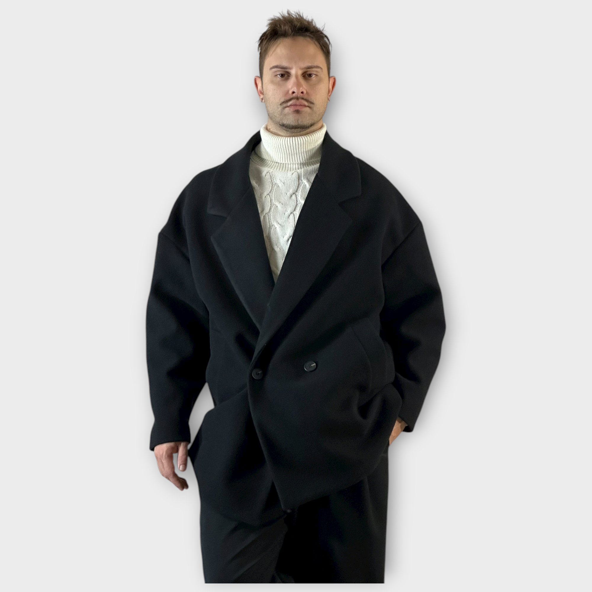 IMG 2051 Ημιπαλτο Over Κοντο Μαύρο