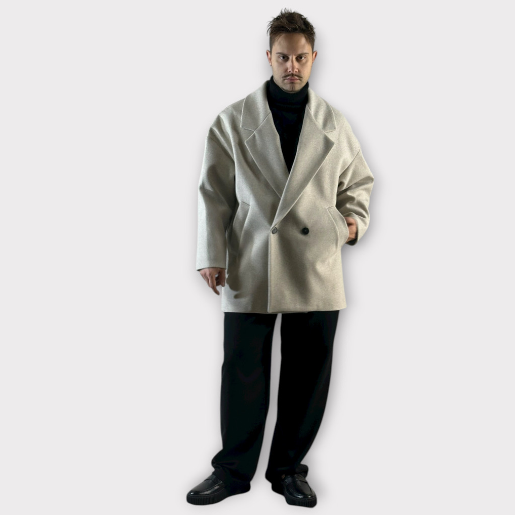 IMG 2657 Ημιπαλτο Over Κοντο Beige