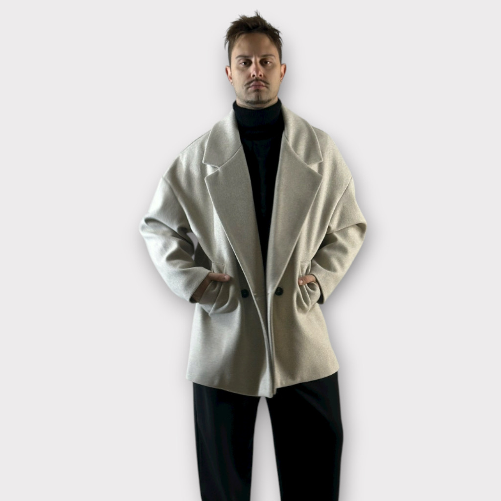 IMG 2659 Ημιπαλτο Over Κοντο Beige