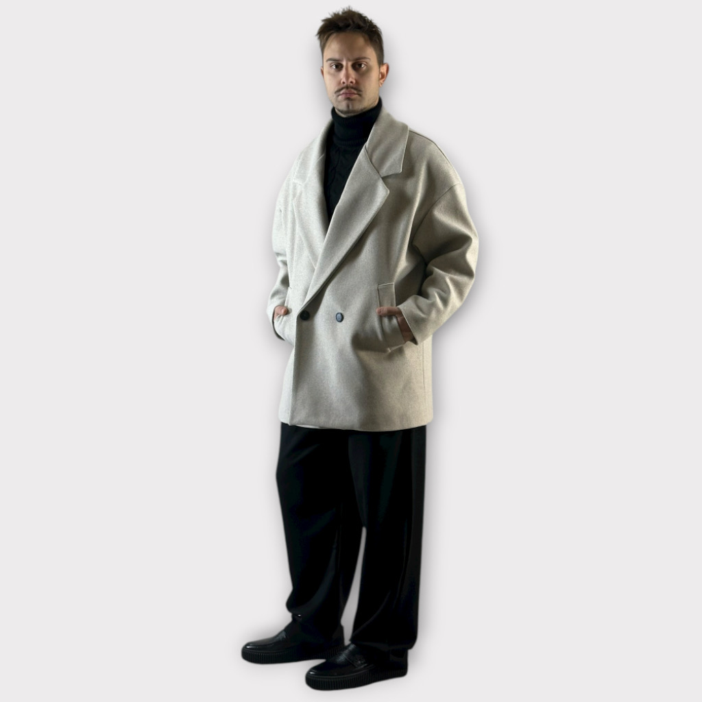 IMG 2661 Ημιπαλτο Over Κοντο Beige