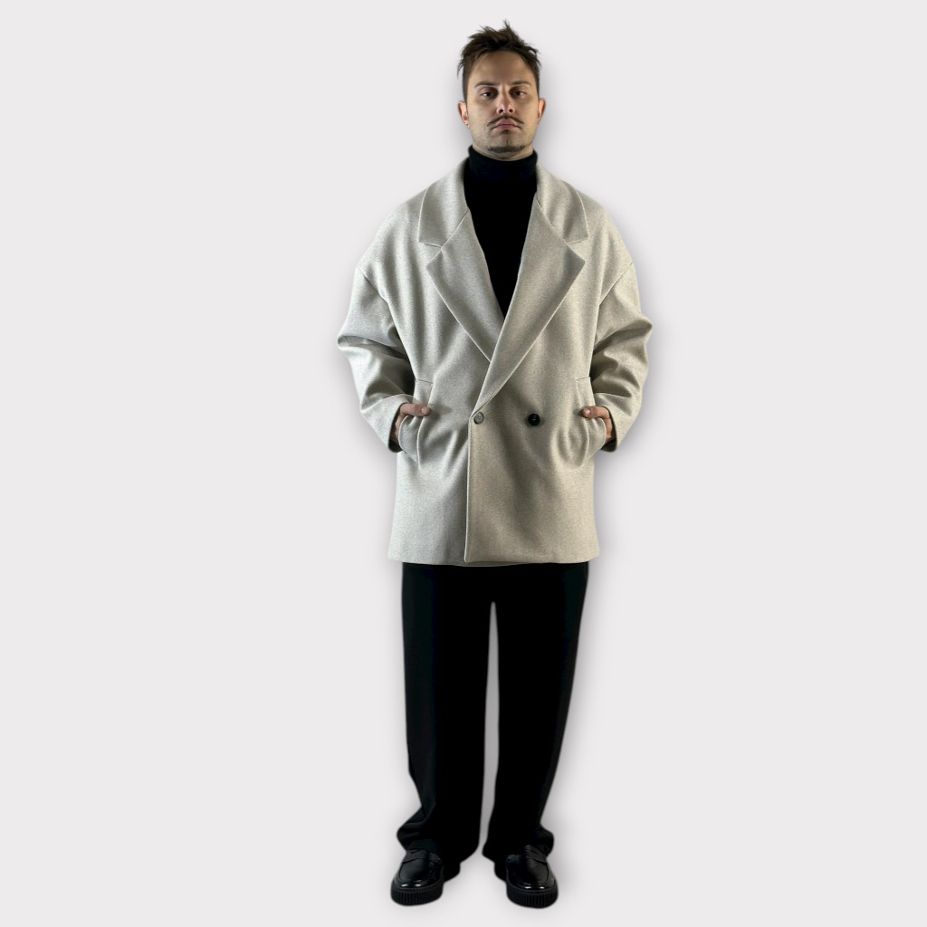 IMG 2662 Ημιπαλτο Over Κοντο Beige