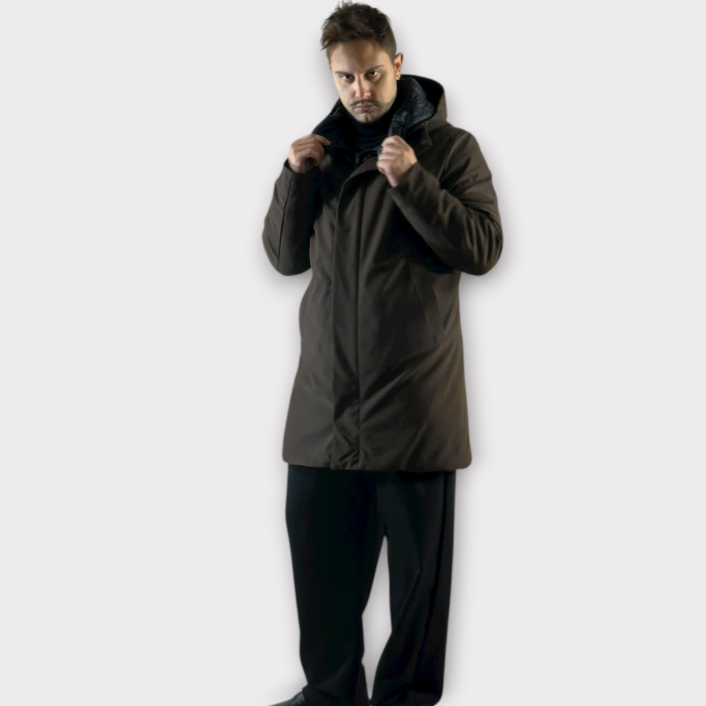 IMG 2712 Παρκα Με Αποσπώμενη Επένδυση Και Κουκούλα Cacao