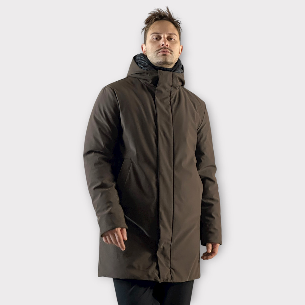 IMG 2713 Παρκα Με Αποσπώμενη Επένδυση Και Κουκούλα Cacao