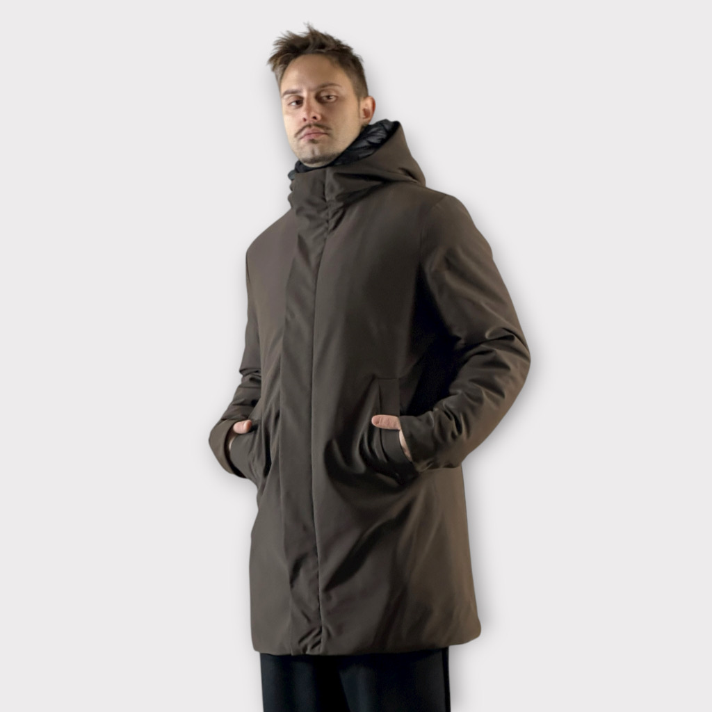 IMG 2714 Παρκα Με Αποσπώμενη Επένδυση Και Κουκούλα Cacao