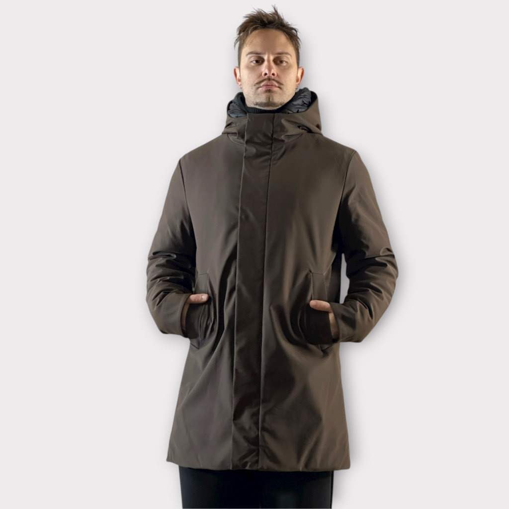 IMG 2715 Παρκα Με Αποσπώμενη Επένδυση Και Κουκούλα Cacao