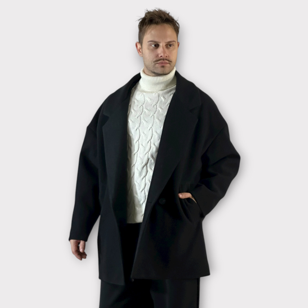 IMG 2841 Ημιπαλτο Over Κοντο Μαύρο