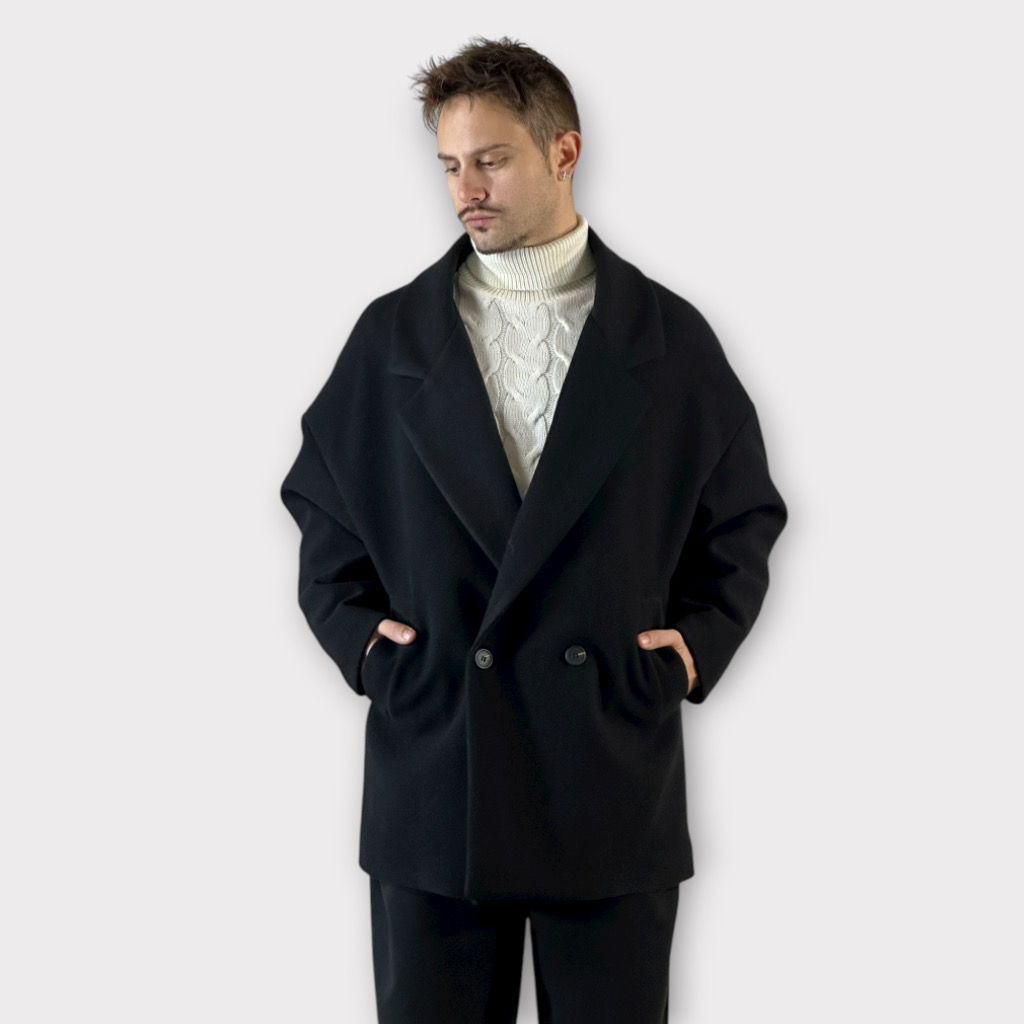 Ημιπαλτο Over Κοντο Μαύρο