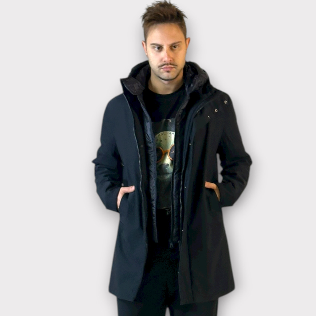 IMG 3042 Παρκα Με Αποσπώμενη Επένδυση Και Κουκούλα Μαύρο