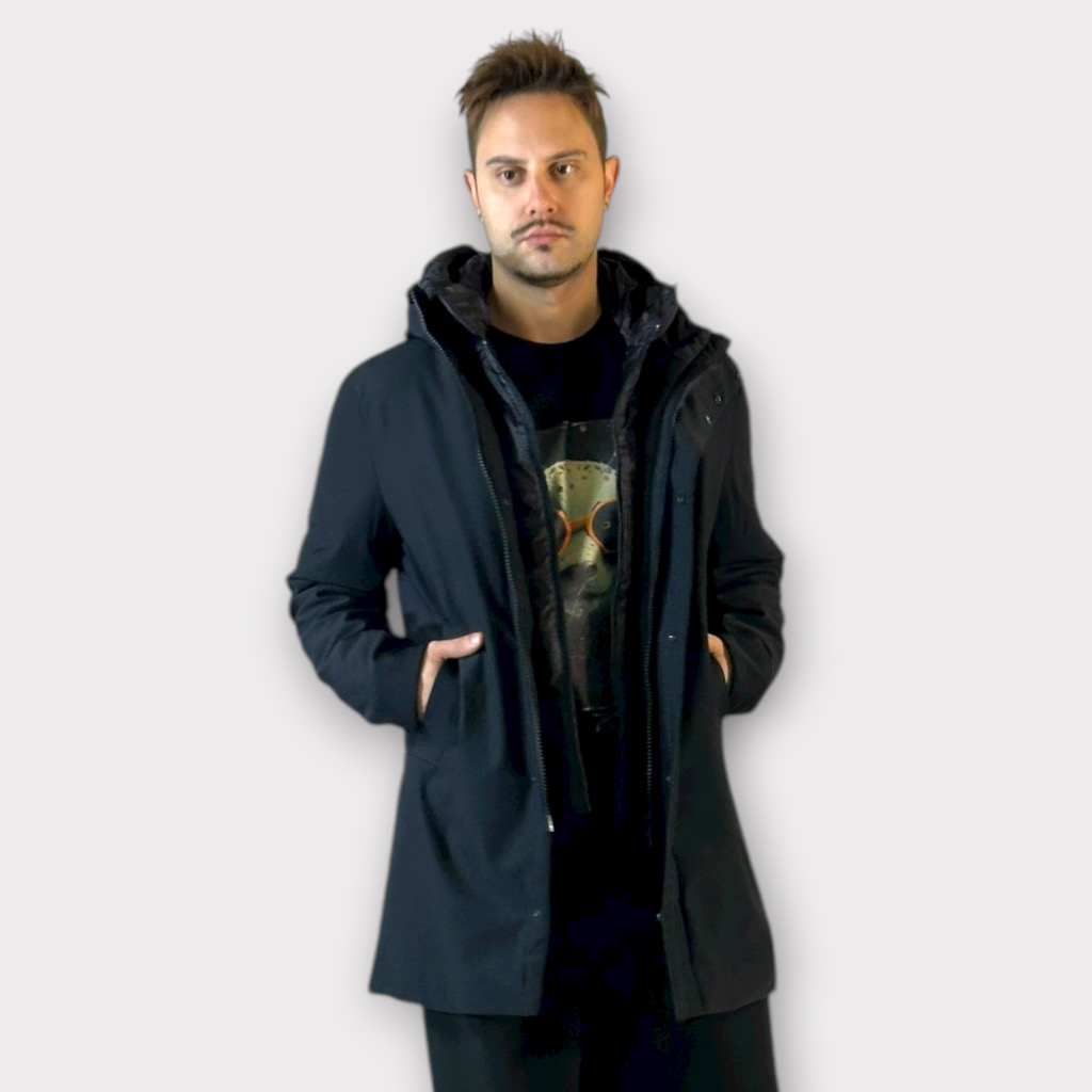 IMG 3043 Παρκα Με Αποσπώμενη Επένδυση Και Κουκούλα Μαύρο