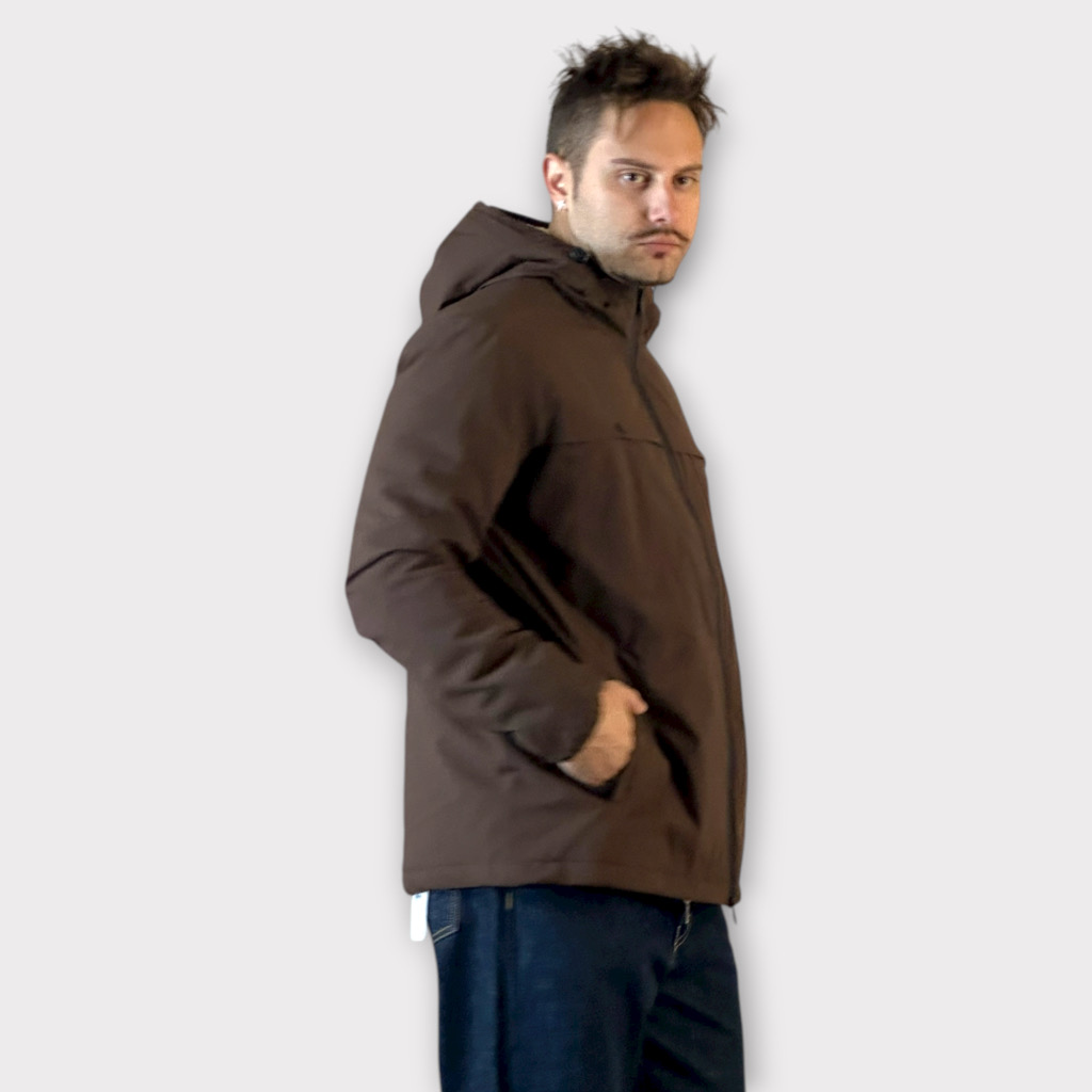 IMG 3142 Μπουφάν Τεχνικο Cacao Με Φόδρα Σε Αντίθεση