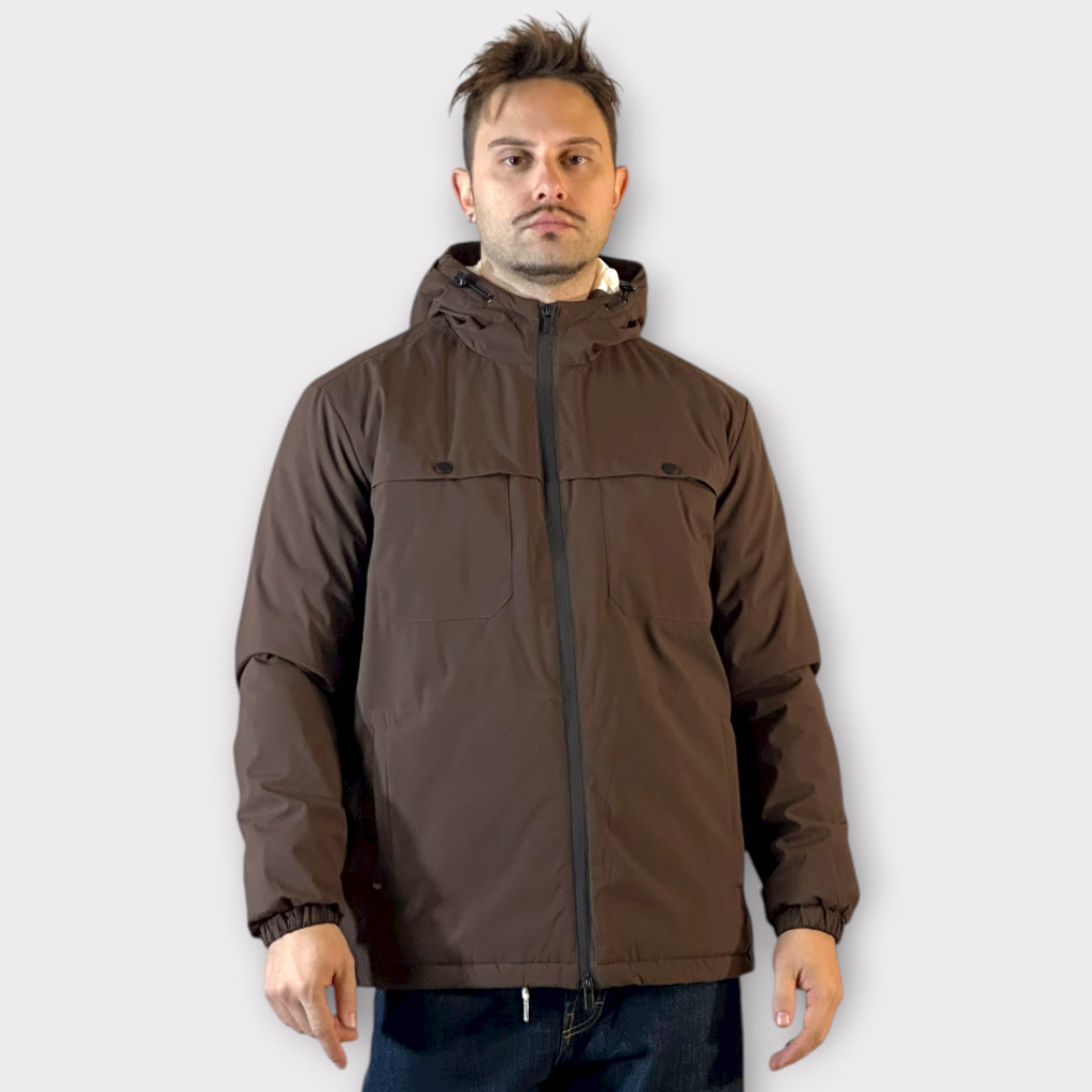 IMG 3143 Μπουφάν Τεχνικο Cacao Με Φόδρα Σε Αντίθεση