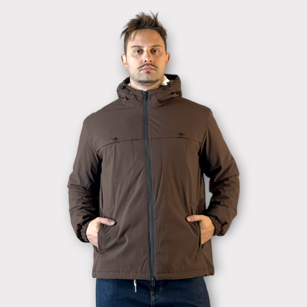 IMG 3144 Μπουφάν Τεχνικο Cacao Με Φόδρα Σε Αντίθεση