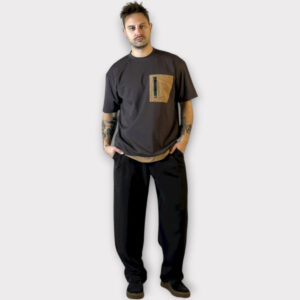 Takeshy Kurosawa T-shirt Taschino e Balza In Contrasto Moro