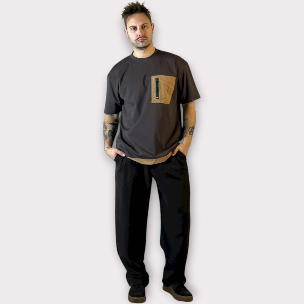 IMG 3205 Takeshy Kurosawa T-shirt Taschino e Balza In Contrasto Moro