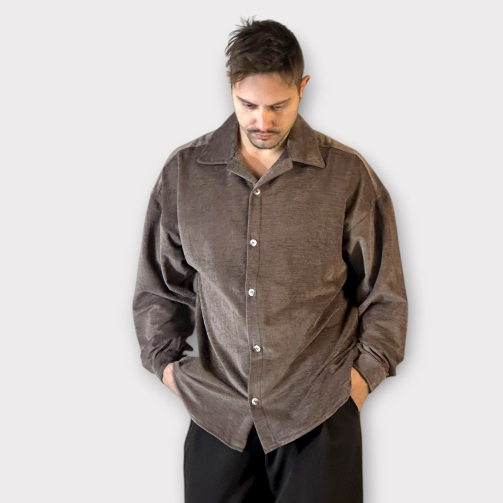 IMG 3277 Πουκάμισο Relaxed Fit Velvet Cacao