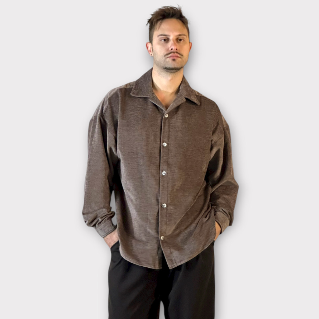 IMG 3278 Πουκάμισο Relaxed Fit Velvet Cacao