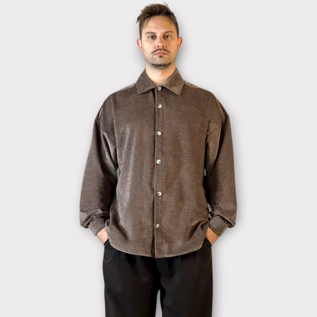 IMG 3279 Πουκάμισο Relaxed Fit Velvet Cacao