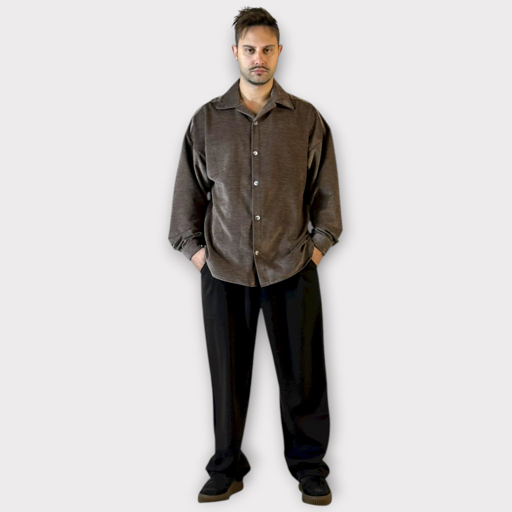 IMG 3280 Πουκάμισο Relaxed Fit Velvet Cacao