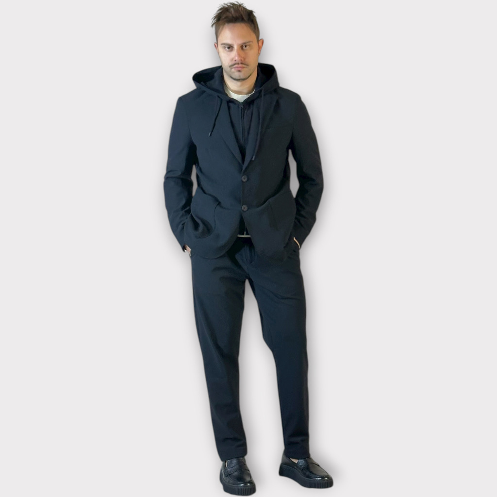 IMG 3406 Blazer Από Τεχνικο Ύφασμα Με Επένδυση Και Κουκούλα Μαύρο