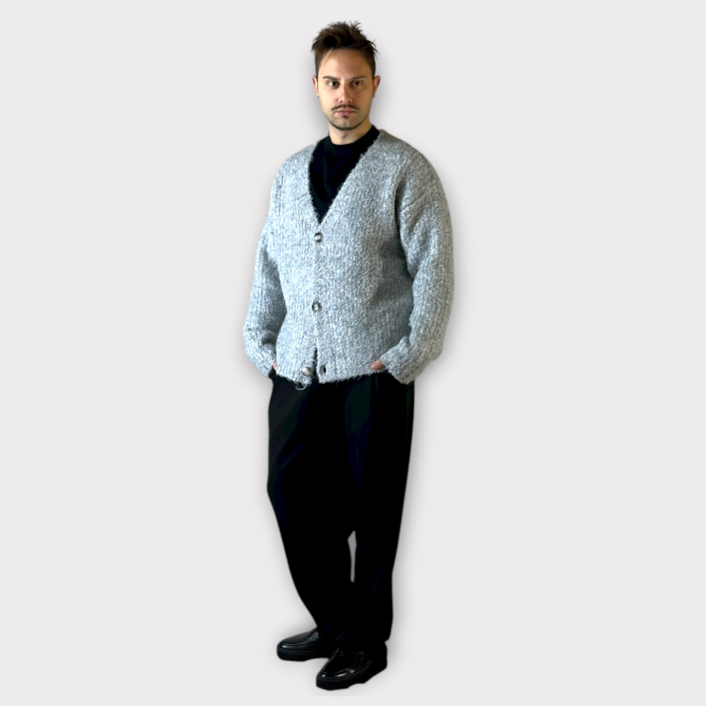 IMG 3436 Ζακέτα Over Πλεκτη Light Gray