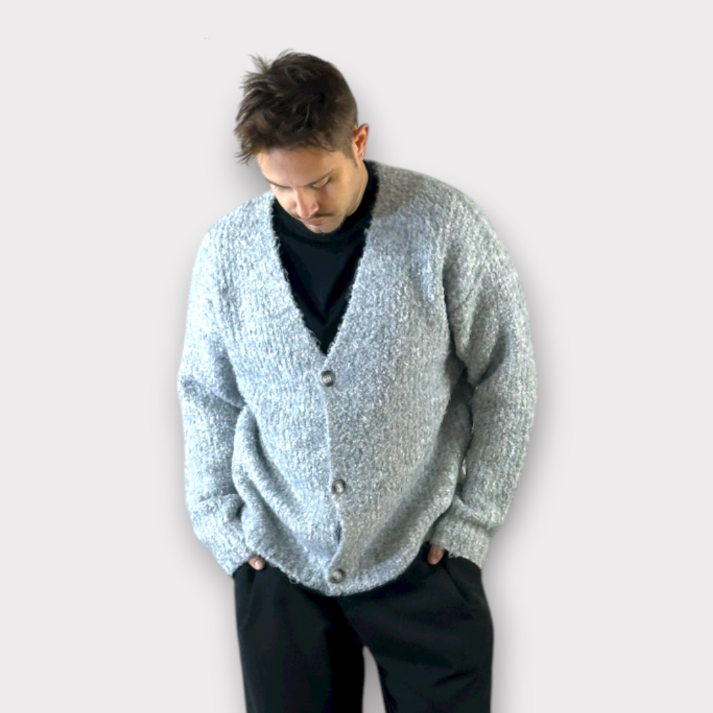 IMG 3442 Ζακέτα Over Πλεκτη Light Gray