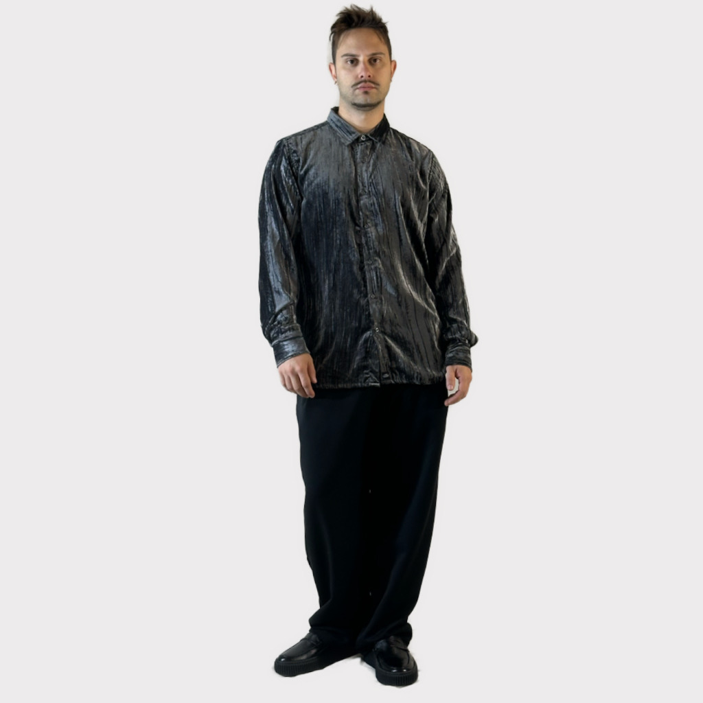 IMG 3456 Πουκάμισο Μαύρο Velvet Regular Fit