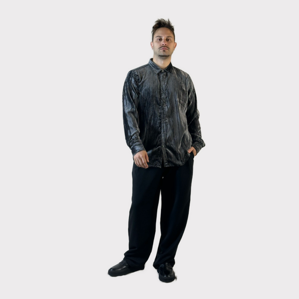 IMG 3459 Πουκάμισο Μαύρο Velvet Regular Fit
