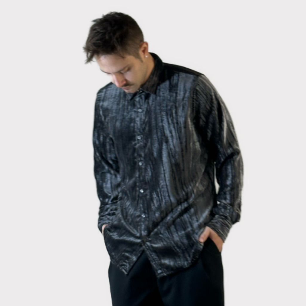 IMG 3463 Πουκάμισο Μαύρο Velvet Regular Fit