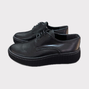 Δερμάτινο Παπούτσι Με Κορδόνια Black