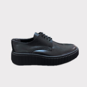 Δερμάτινο Παπούτσι Με Κορδόνια Black