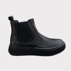 Μποτάκι Chelsea Δερμάτινο Μαύρο