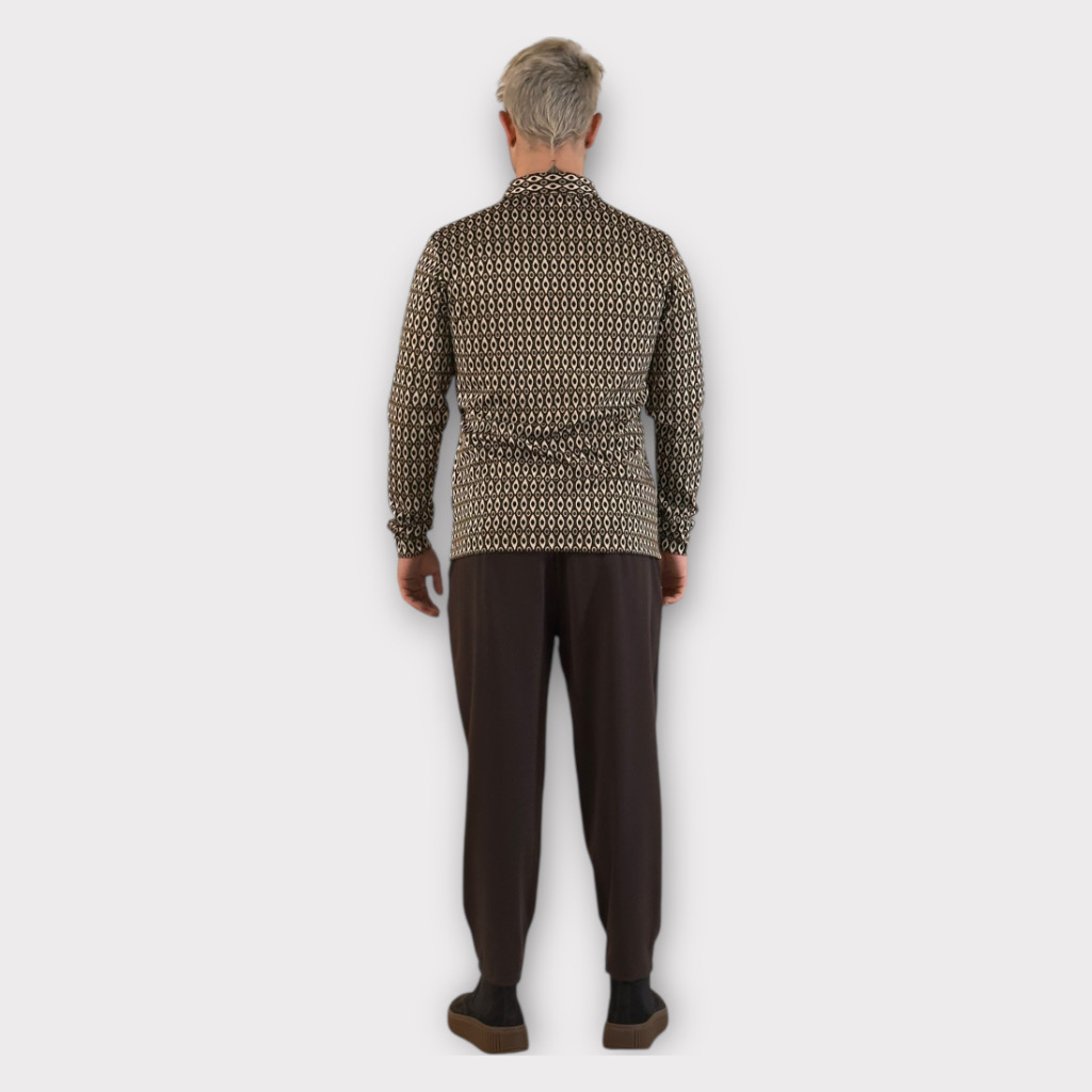 IMG 4295 Takeshy Kurosawa Polo Manica Lunga Fantasia Geometrica