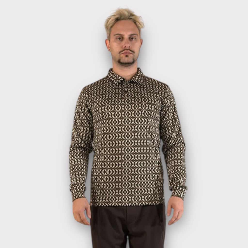 IMG 4297 Takeshy Kurosawa Polo Manica Lunga Fantasia Geometrica