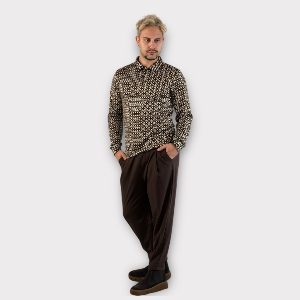 IMG 4299 Takeshy Kurosawa Polo Manica Lunga Fantasia Geometrica