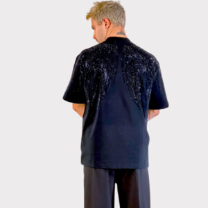 T-shirt Black Strass Oversized 2