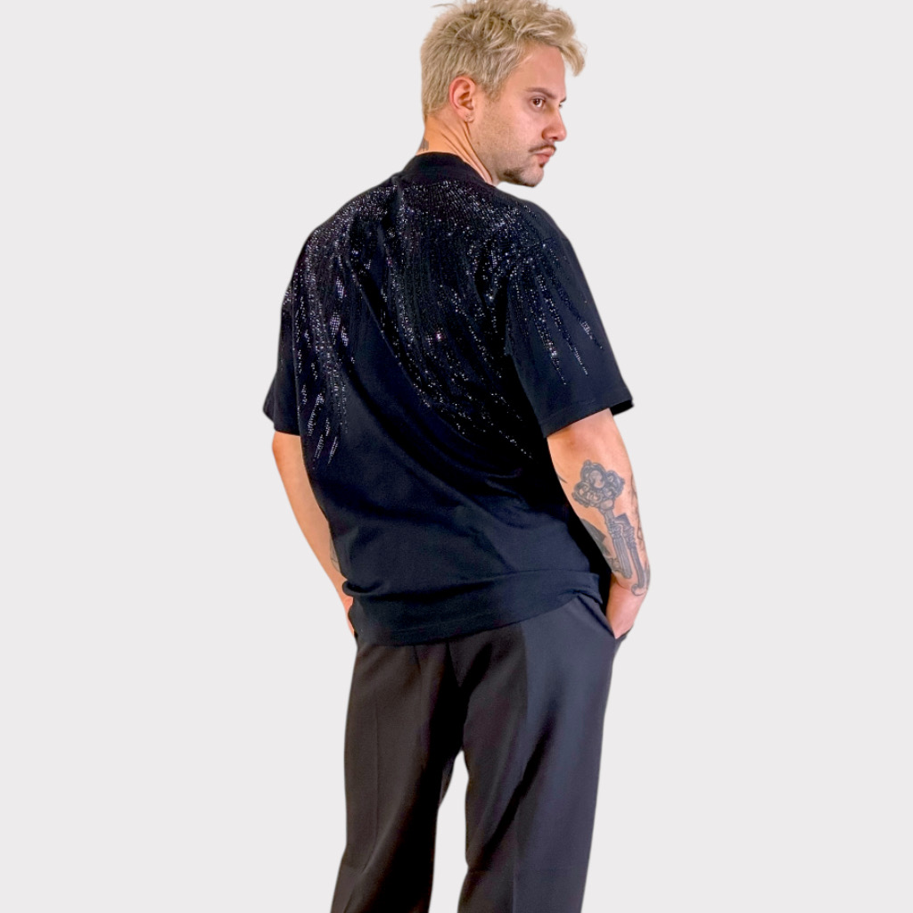 IMG 4445 T-shirt Black Strass Oversized 2