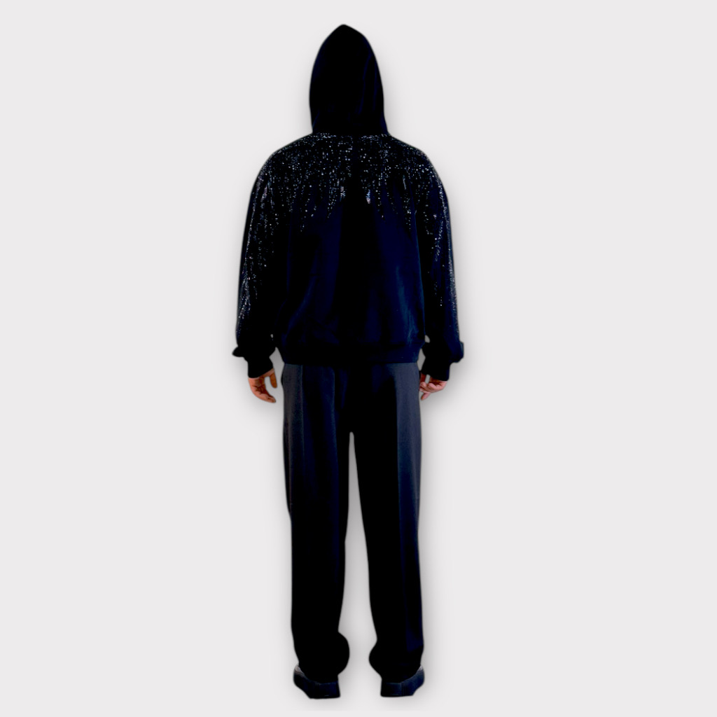 IMG 4459 Μπλούζα Black Strass Oversized