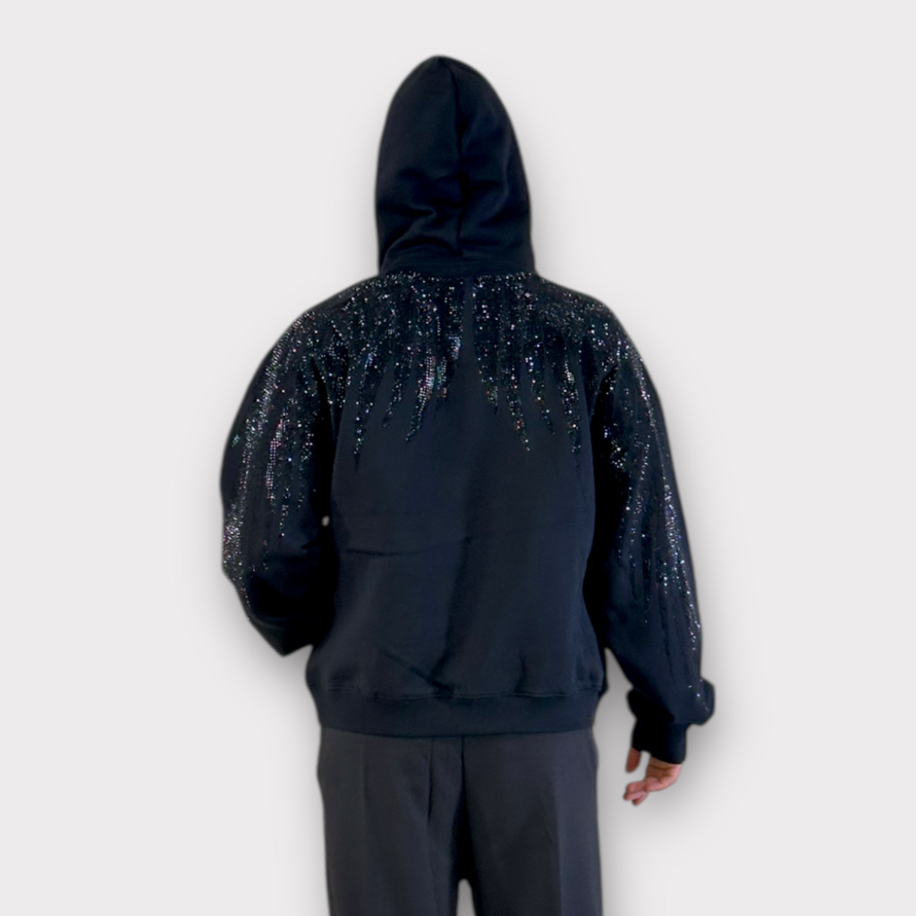 IMG 4463 Μπλούζα Black Strass Oversized