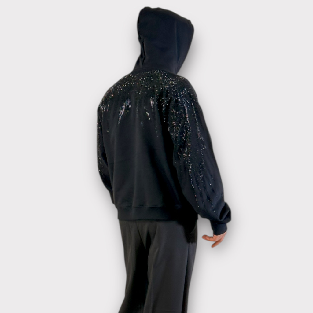 IMG 4465 Μπλούζα Black Strass Oversized