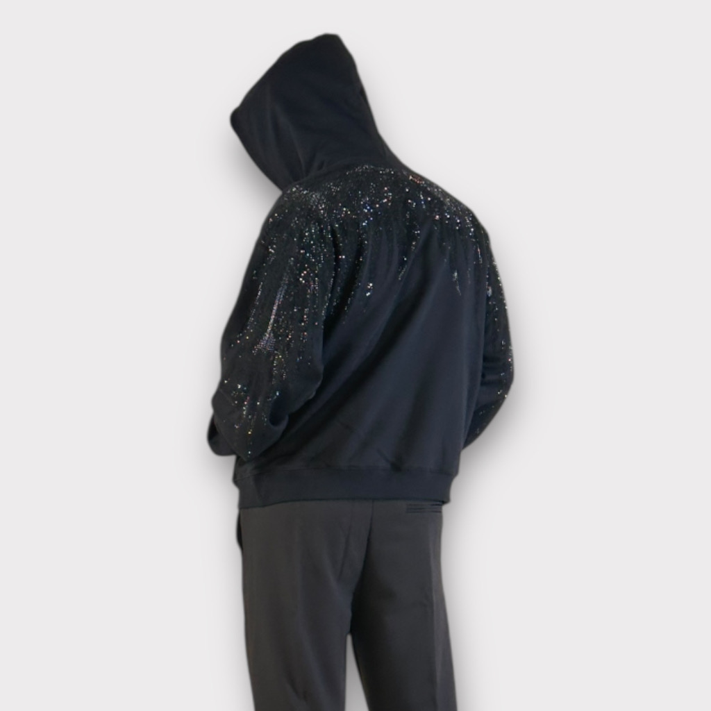 IMG 4467 Μπλούζα Black Strass Oversized