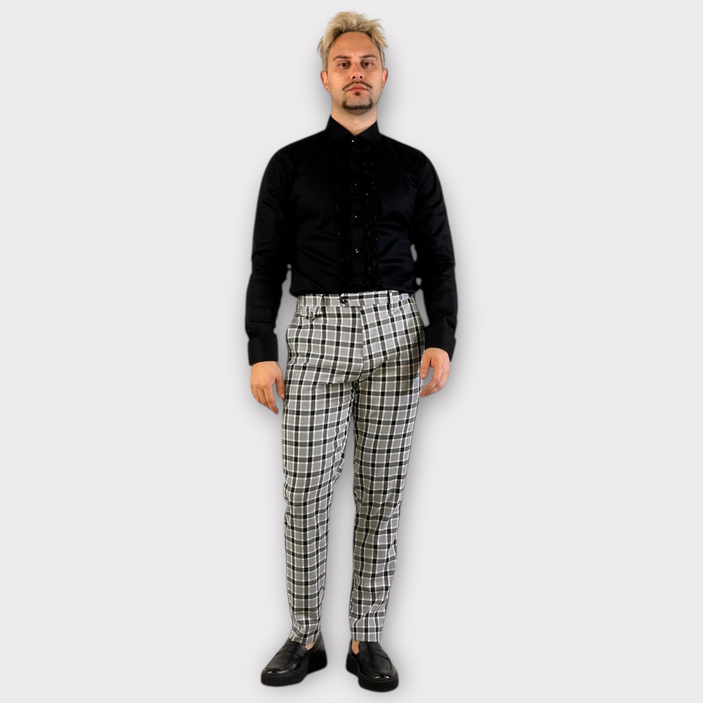 IMG 4502 Πουκάμισο Tuxedo Ruffle Flower Black