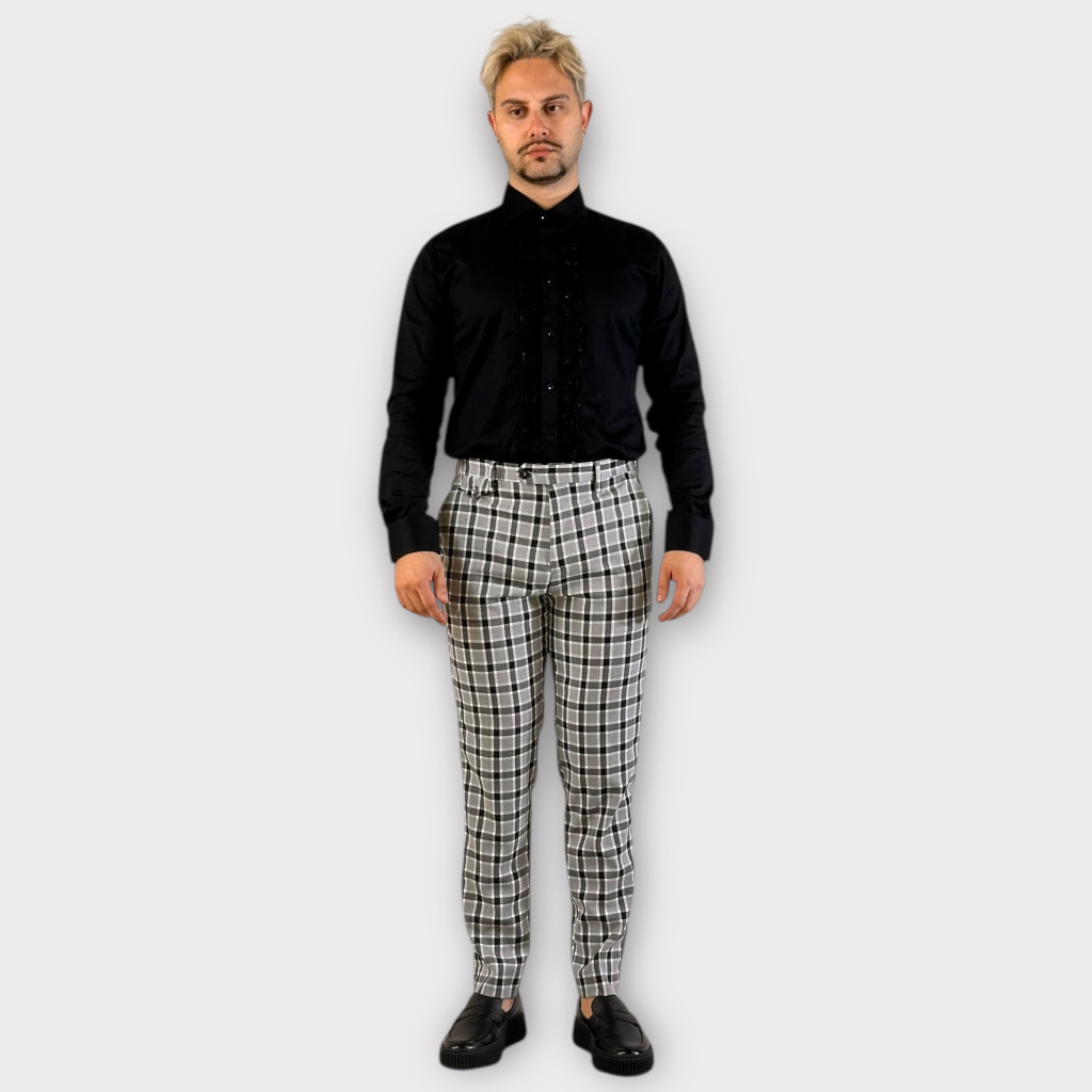 IMG 4505 Πουκάμισο Tuxedo Ruffle Flower Black