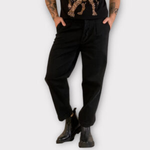 Takeshy Kurosawa Pant. Gab Max Loose Relaxed Nero