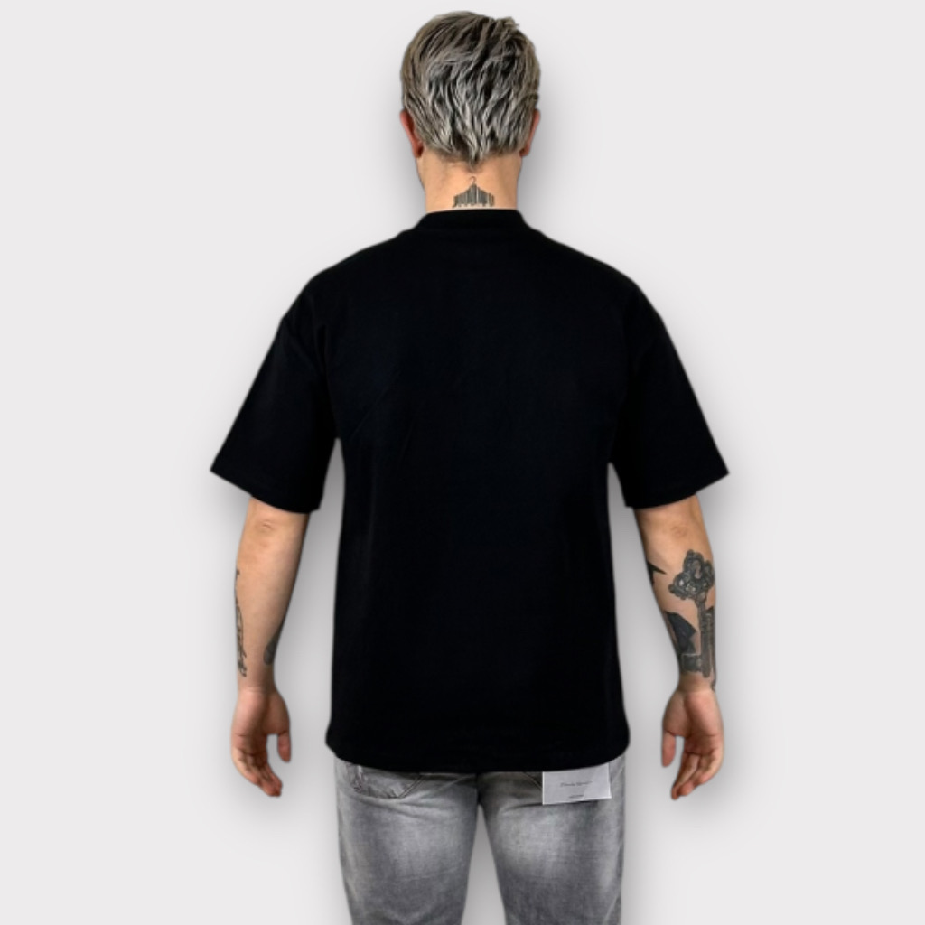 IMG 6142 T-shirt Oversize Με Ψηλο Λαιμο Μαύρο