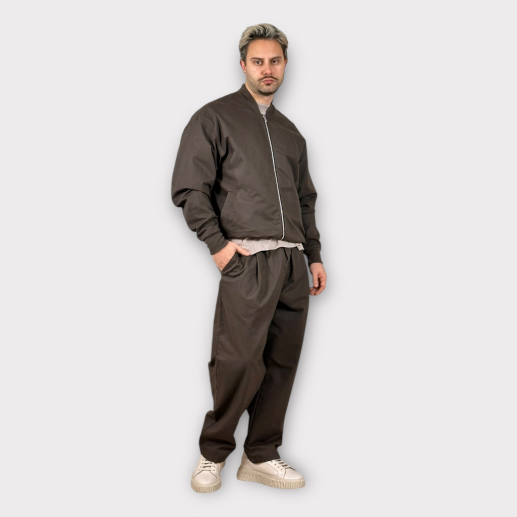 IMG 6189 Pilot Jacket Oversize Cotton Coffee