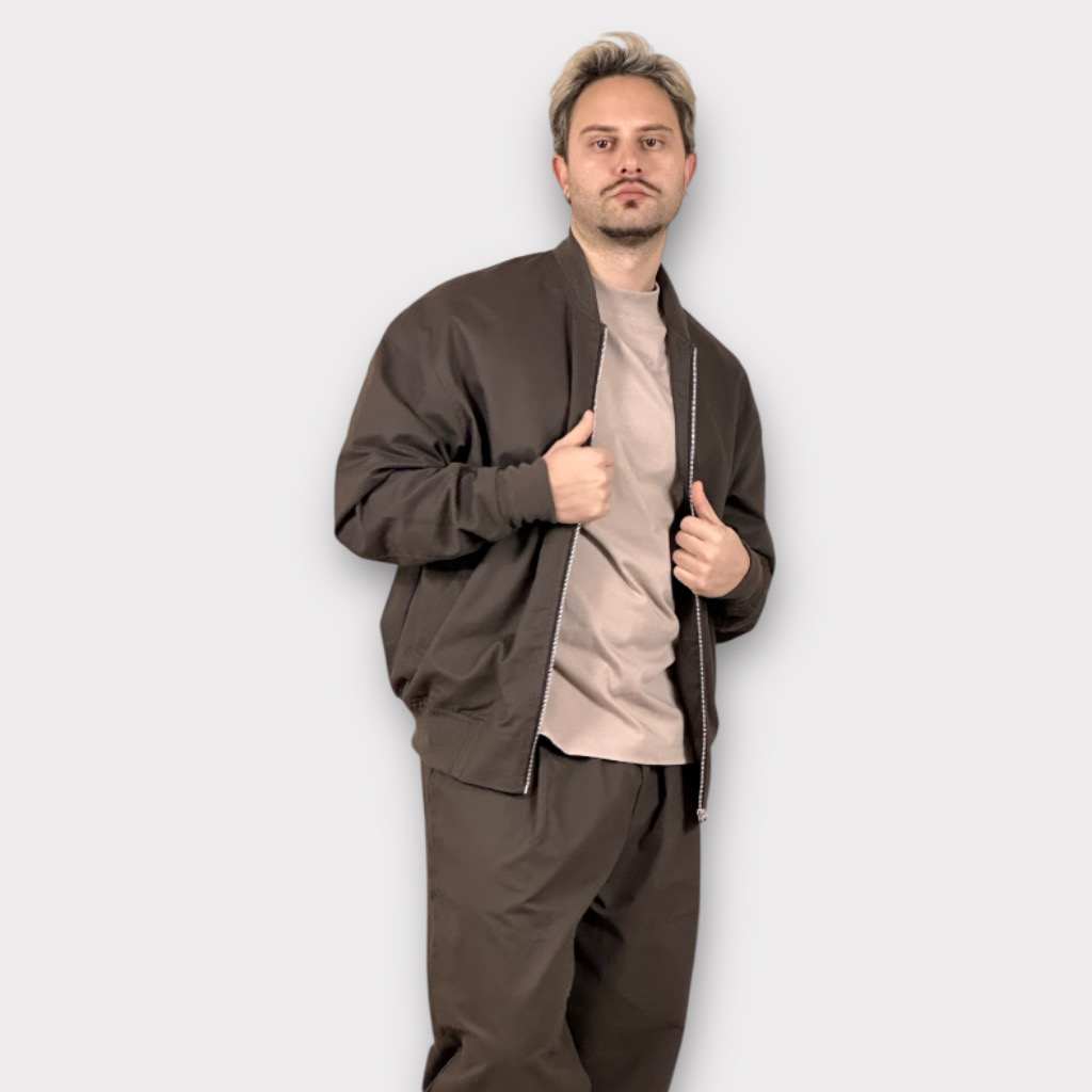 IMG 6191 Pilot Jacket Oversize Cotton Coffee