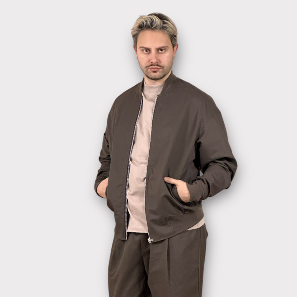 IMG 6192 Pilot Jacket Oversize Cotton Coffee