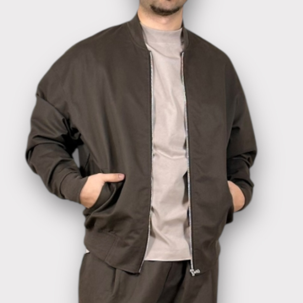 IMG 6195 Pilot Jacket Oversize Cotton Coffee