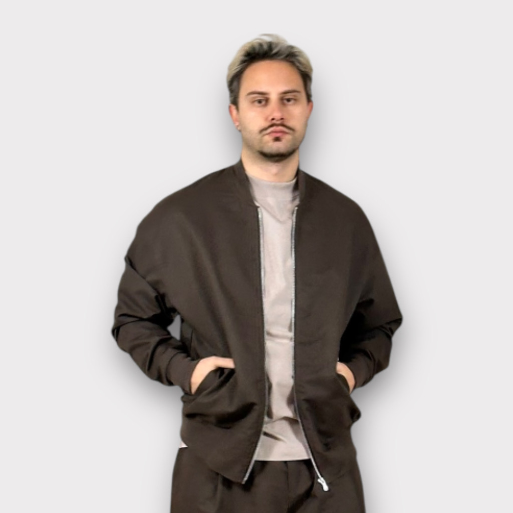 IMG 6197 Pilot Jacket Oversize Cotton Coffee